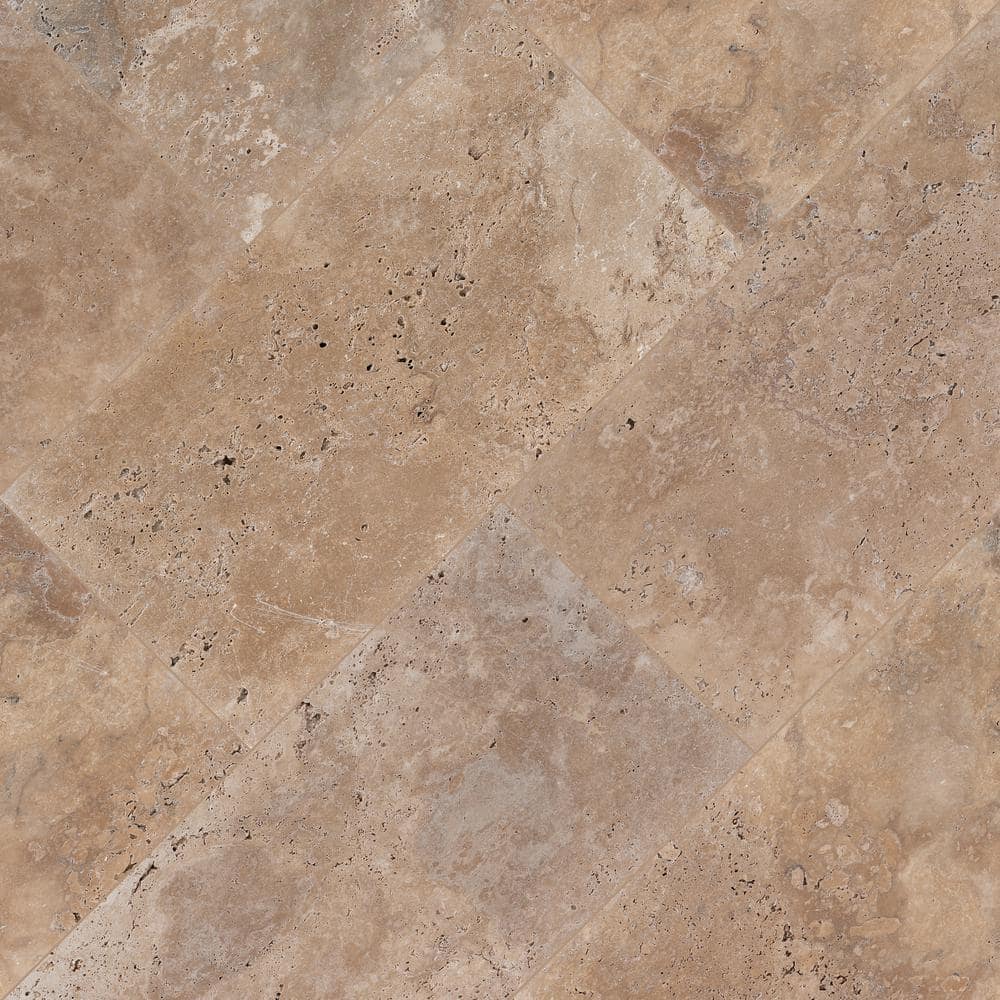 MSI Take Home Tile Sample - Mediterranean Walnut 6 in. x 6 in. Tumbled Travertine Paver Tile (0.25 sq. ft.)