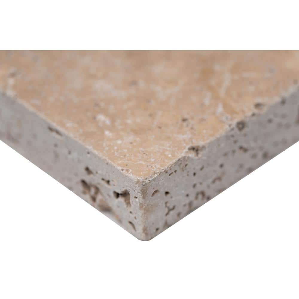 MSI Take Home Tile Sample - Mediterranean Walnut 6 in. x 6 in. Tumbled Travertine Paver Tile (0.25 sq. ft.)