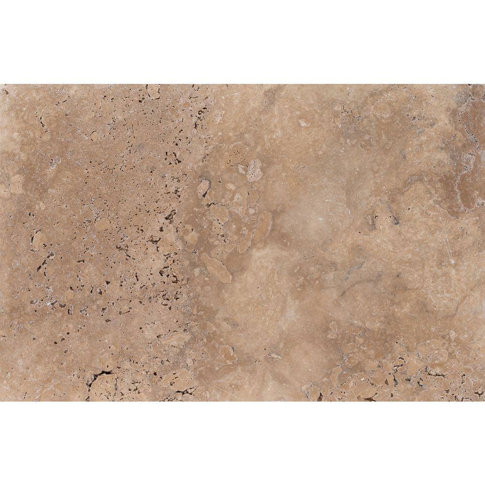 MSI Take Home Tile Sample - Mediterranean Walnut 6 in. x 6 in. Tumbled Travertine Paver Tile (0.25 sq. ft.)