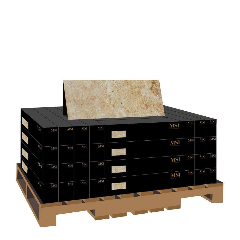 MSI Mediterranean Walnut 2 cm. x 16 in. x 24 in. Tumbled Travertine Paver Tile (160.2 Sq. Ft./Pallet)