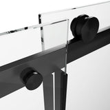 MEDUNJESS Aaby 56-60 in. W x 76 in. H Sliding Frameless Shower Door in Matte Black with 5/16 in. (8mm) Clear Glass