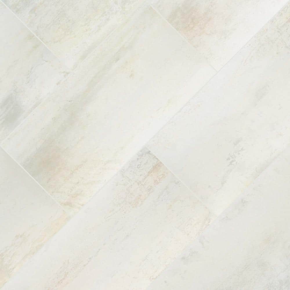 Metallic Blanche 24 in. x 48 in. Matte Porcelain Stone Look Floor and Wall Tile (16 sq. ft./Case)