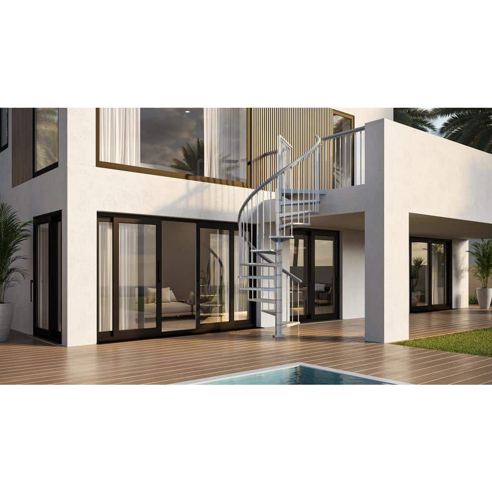 Dolle Toronto V3 PE 9 ft. 3 in. Galvanized Stair Kit