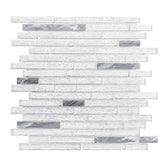 Jeffrey Court Ice Pencil 11.5 in. x 11.875 in. x 8 mm Interlocking Textured Glossy Glass/Metal Mosaic Tile