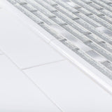 Jeffrey Court Ice Pencil 11.5 in. x 11.875 in. x 8 mm Interlocking Textured Glossy Glass/Metal Mosaic Tile