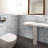 Jeffrey Court Ice Pencil 11.5 in. x 11.875 in. x 8 mm Interlocking Textured Glossy Glass/Metal Mosaic Tile