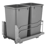 Rev-A-Shelf 27-Quart Double Pull-Out Trash Can with Soft-Close Slides, Steel Frame