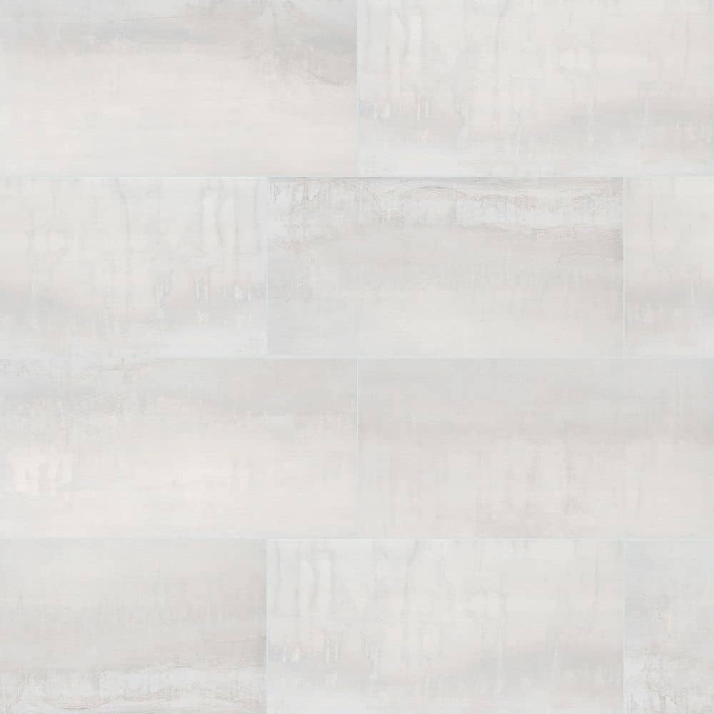 Metallic White 12 in. x 24 in. Matte Ceramic Floor and Wall Tile (19.38 sq. ft./Case)
