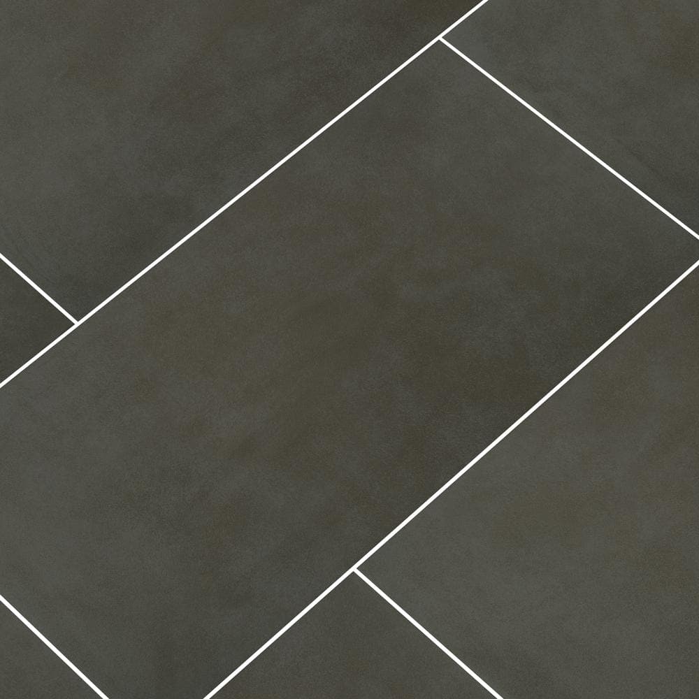 Metro Anthracite 12 in. x 24 in. Matte Porcelain Stone Look Floor and Wall Tile (14 sq. ft./Case)