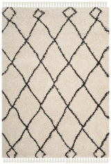Safavieh Moroccan Fringe Qaba Shag Area Rug, 8 x 10, Cream/Charcoal