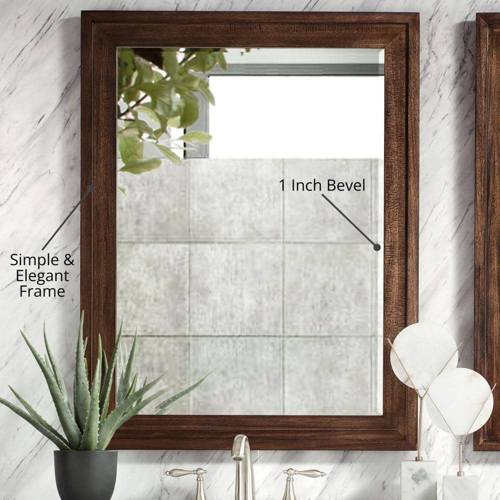 James Martin Vanities Addison 36" Rectangular Wall Mirror - Mid-Century Acacia