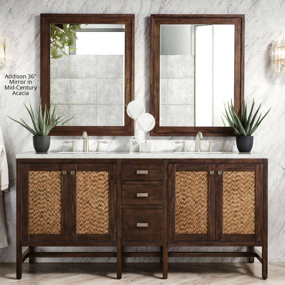 James Martin Vanities Addison 36" Rectangular Wall Mirror - Mid-Century Acacia