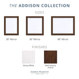 James Martin Vanities Addison 48" Rectangular Wall Mirror in Glossy White