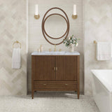 James Martin Vanities Esca 28 x 38 Inch Mid-Century Walnut Vanity Mirror