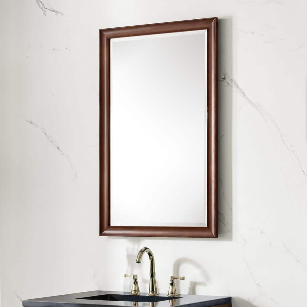 James Martin Vanities Glenbrooke 26" x 40" Mid-Century Walnut Vanity Mirror