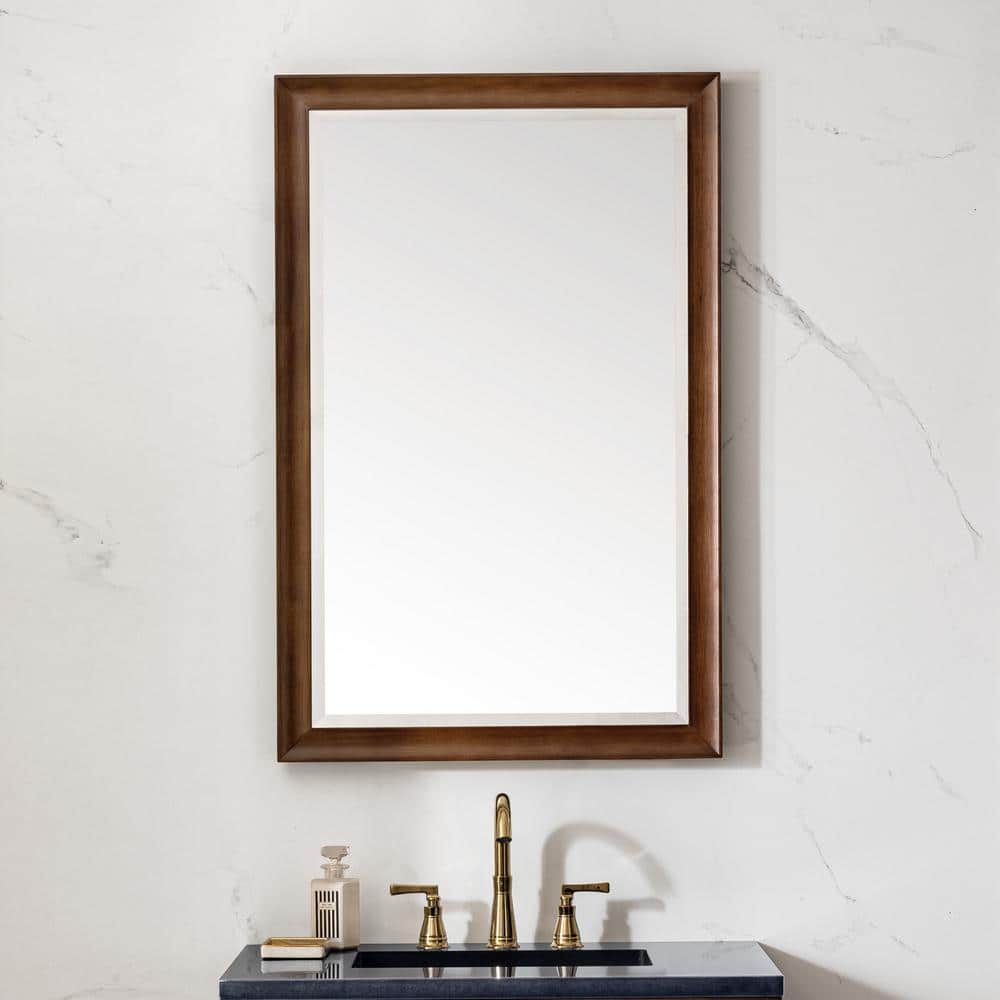 James Martin Vanities Glenbrooke 26" x 40" Mid-Century Walnut Vanity Mirror