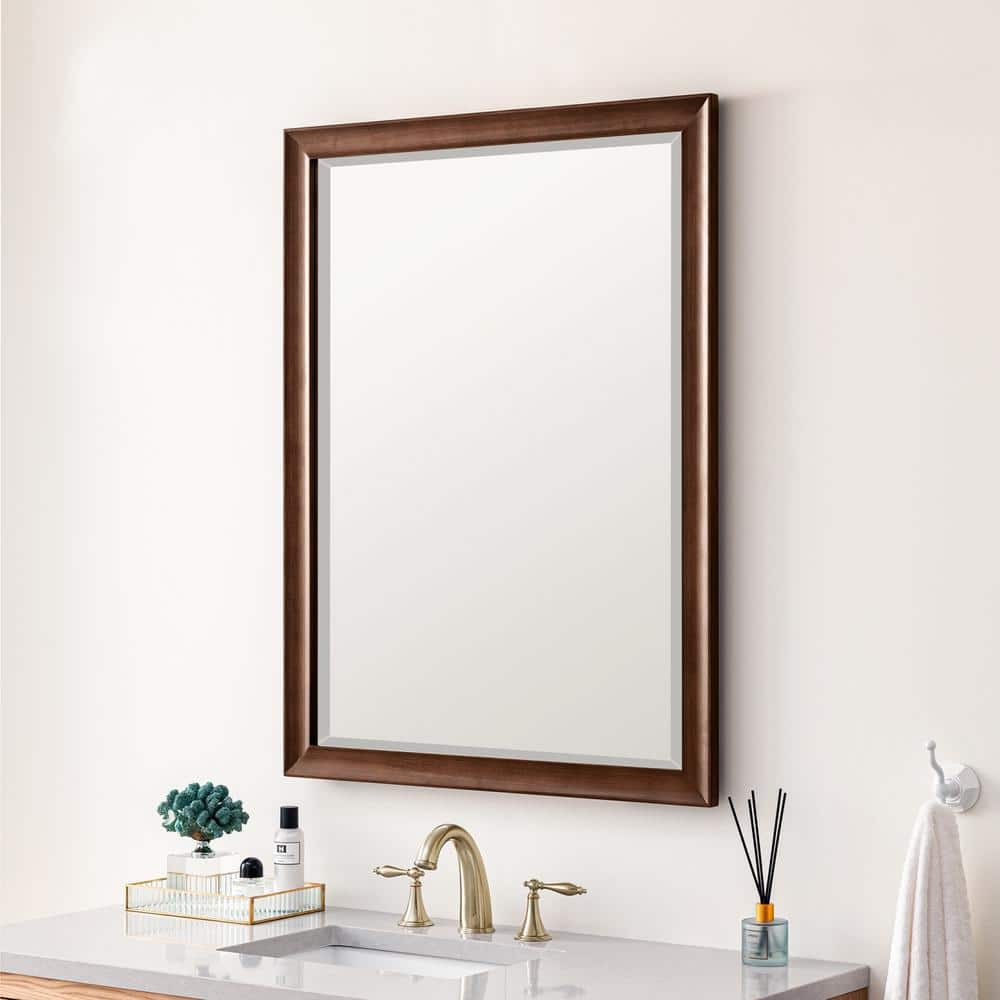 James Martin Vanities Glenbrooke 30" x 40" Mid-Century Walnut Vanity Mirror