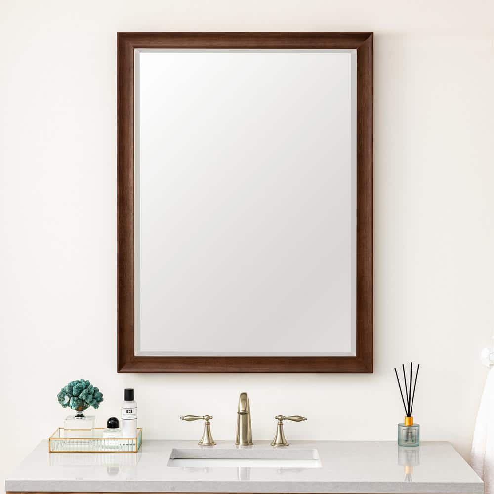 James Martin Vanities Glenbrooke 30" x 40" Mid-Century Walnut Vanity Mirror