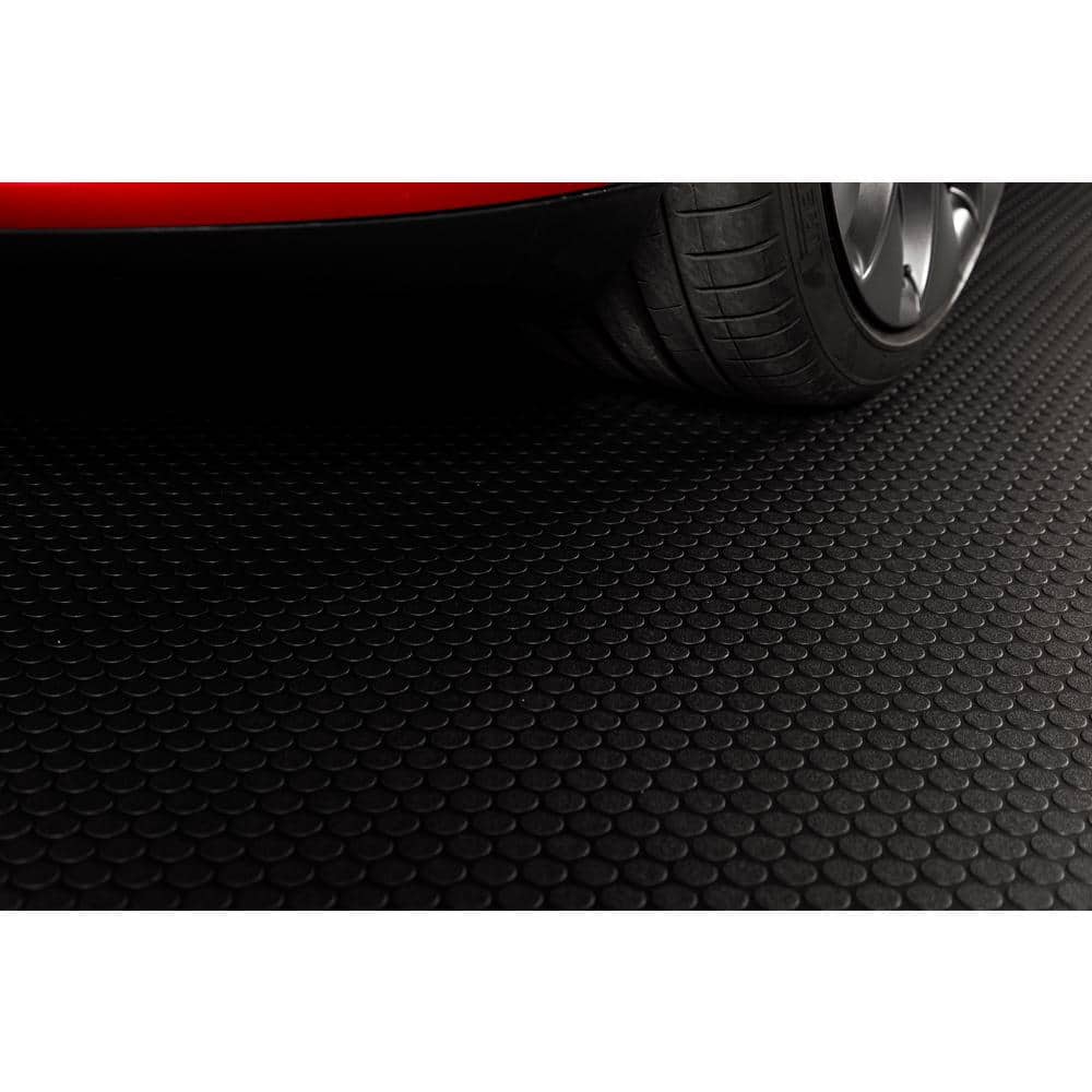G-Floor Small Coin 10 ft. x 24 ft. Midnight Black Commercial Grade Vinyl Garage Flooring Cover and Protector
