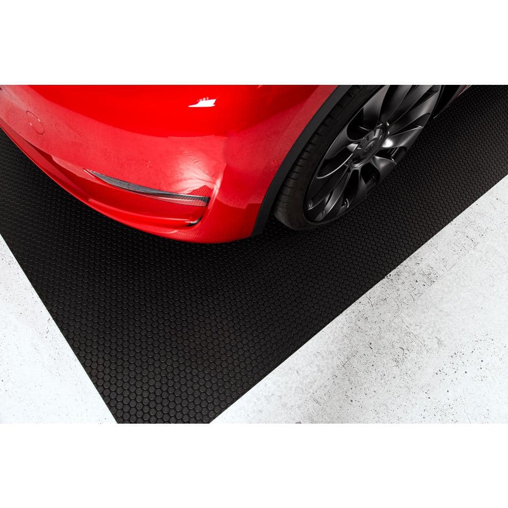 G-Floor Small Coin 10 ft. x 24 ft. Midnight Black Commercial Grade Vinyl Garage Flooring Cover and Protector