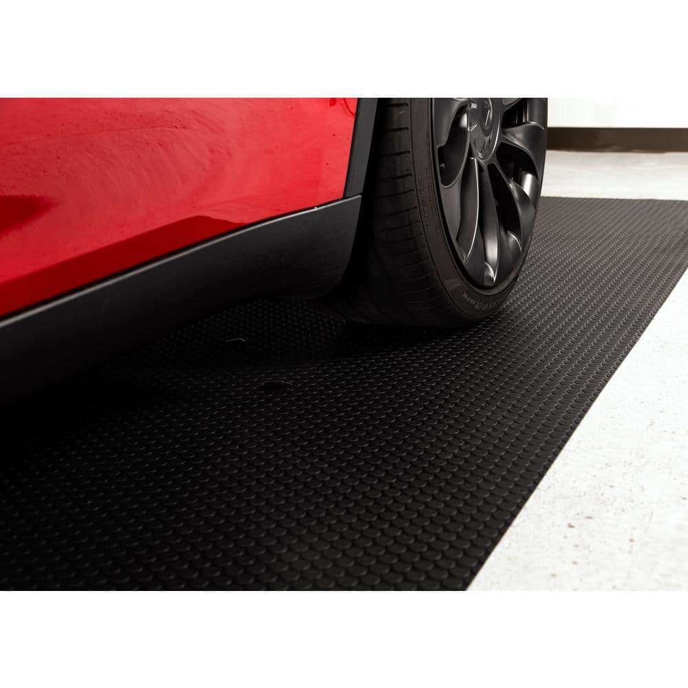 G-Floor Small Coin 10 ft. x 24 ft. Midnight Black Commercial Grade Vinyl Garage Flooring Cover and Protector