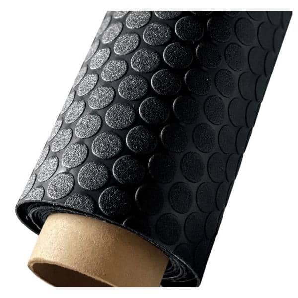 G-Floor Small Coin 5 ft. x 10 ft. Midnight Black Commercial Grade Vinyl Garage Flooring Cover and Protector