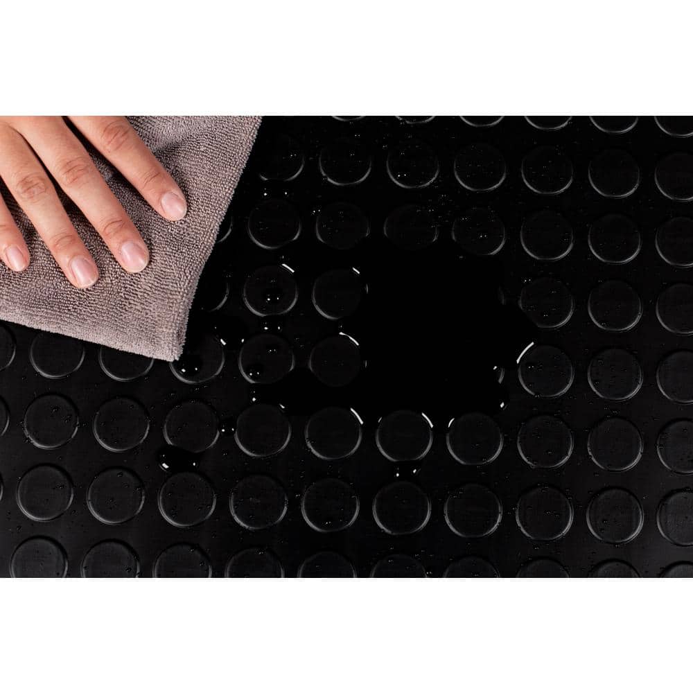 G-Floor Coin 5 ft. x 10 ft. Midnight Black Commercial Grade Vinyl Garage Flooring Cover and Protector