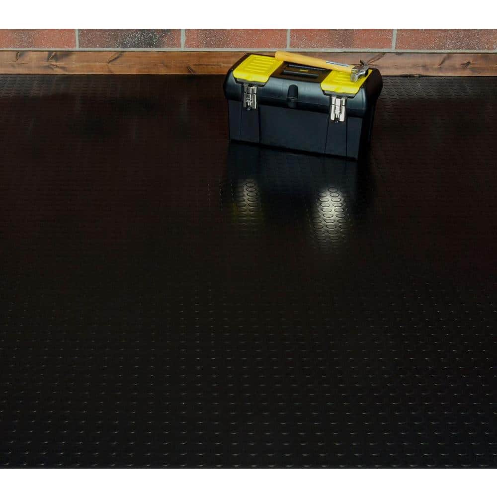 G-Floor Coin 7.5 ft. x 17 ft. Midnight Black Commercial Grade Vinyl Garage Flooring Cover and Protector