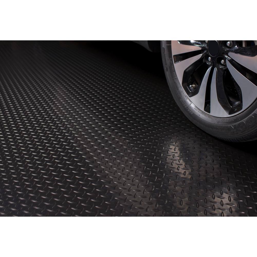 G-Floor Diamond Tread 10 ft. x 24 ft. Midnight Black Commercial Grade Vinyl Garage Flooring Cover and Protector