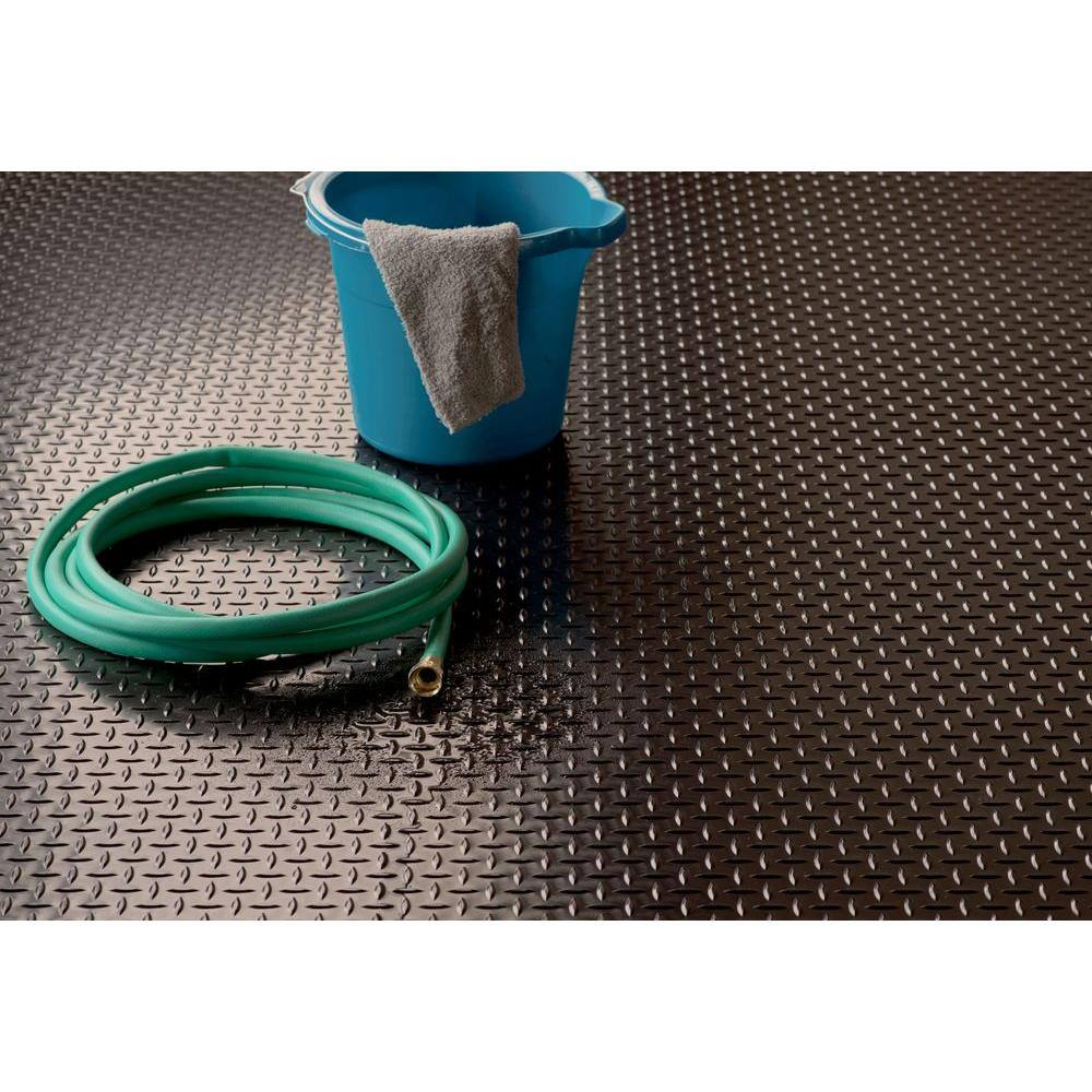 G-Floor Diamond Tread 10 ft. x 24 ft. Midnight Black Commercial Grade Vinyl Garage Flooring Cover and Protector
