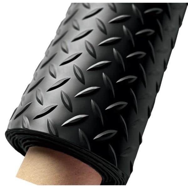 G-Floor Diamond Tread 7.5 ft. x 17 ft. Midnight Black Commercial Grade Vinyl Garage Flooring Cover and Protector