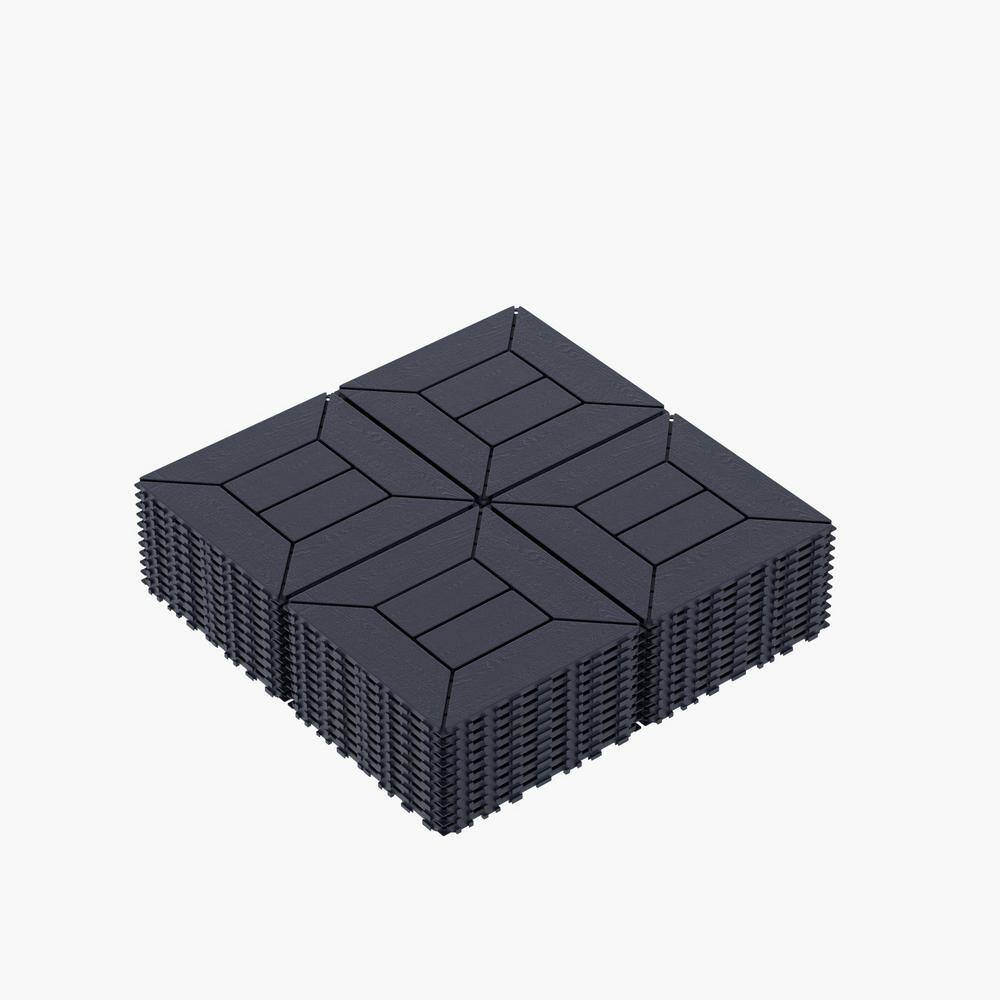 WRIGHTMASTER 1ft. x 1ft. Quick Deck Polypropylene Interlocking Deck Tile in Midnight Blue-1 (44 sq. ft. per Box)