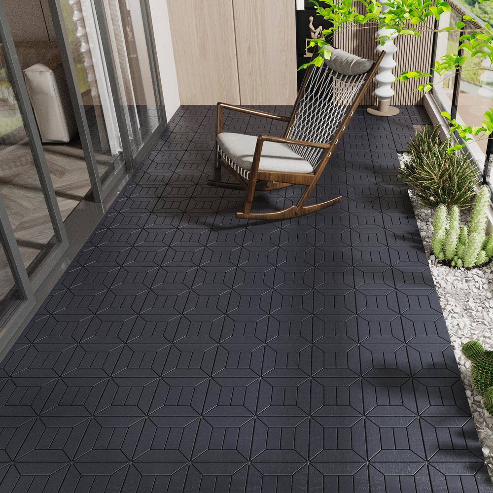 WRIGHTMASTER 1ft. x 1ft. Quick Deck Polypropylene Interlocking Deck Tile in Midnight Blue-1 (44 sq. ft. per Box)