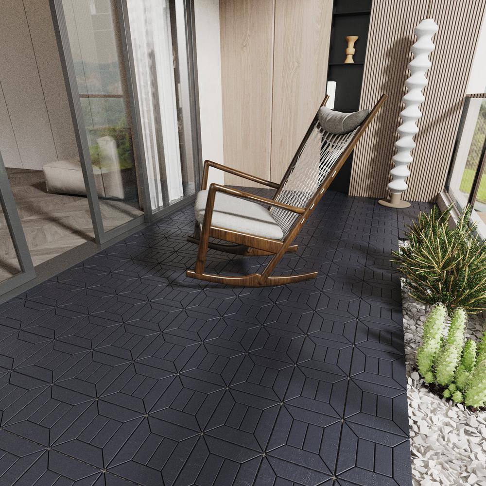 WRIGHTMASTER 1ft. x 1ft. Quick Deck Polypropylene Interlocking Deck Tile in Midnight Blue-1 (44 sq. ft. per Box)