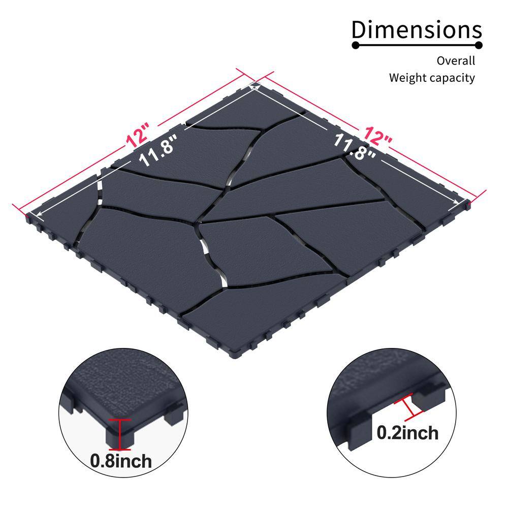 WRIGHTMASTER 1ft. x 1ft. Quick Deck Polypropylene Interlocking Deck Tile in Brown-3 (44 sq. ft. per Box)