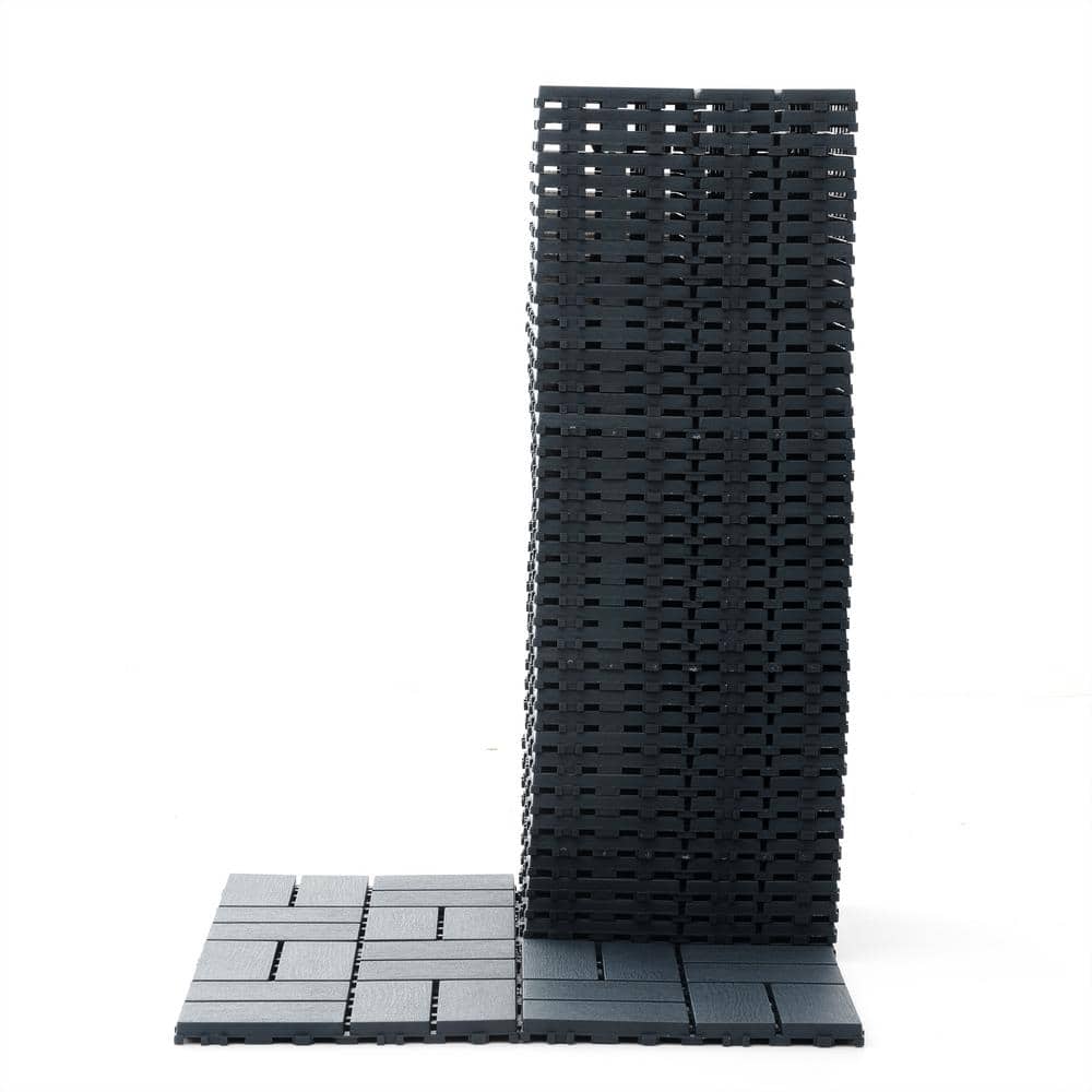 WRIGHTMASTER 1ft. x 1ft. Quick Deck Polypropylene Interlocking Deck Tile in Midnight Blue-7 (44 sq. ft. per Box)