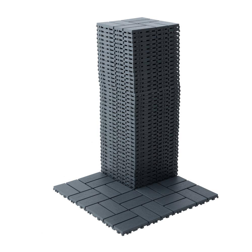 WRIGHTMASTER 1ft. x 1ft. Quick Deck Polypropylene Interlocking Deck Tile in Midnight Blue-7 (44 sq. ft. per Box)