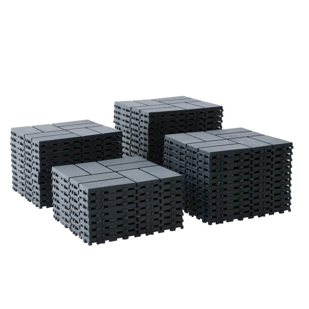 WRIGHTMASTER 1ft. x 1ft. Quick Deck Polypropylene Interlocking Deck Tile in Midnight Blue-7 (44 sq. ft. per Box)