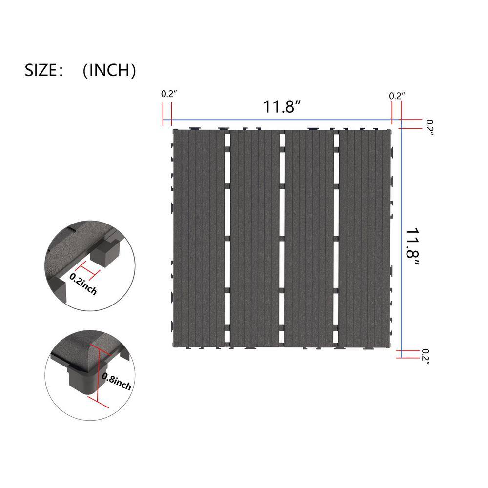 WRIGHTMASTER 1ft. x 1ft. Quick Deck Plastic & Polypropylene Interlocking Deck Tile in Midnight Blue-8 (44 sq. ft. per Box)