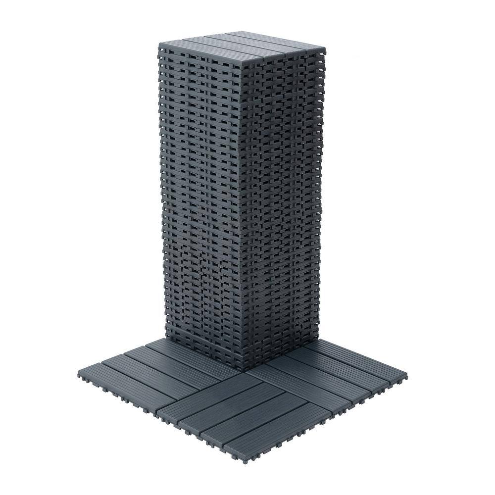 WRIGHTMASTER 1ft. x 1ft. Quick Deck Plastic & Polypropylene Interlocking Deck Tile in Midnight Blue-8 (44 sq. ft. per Box)