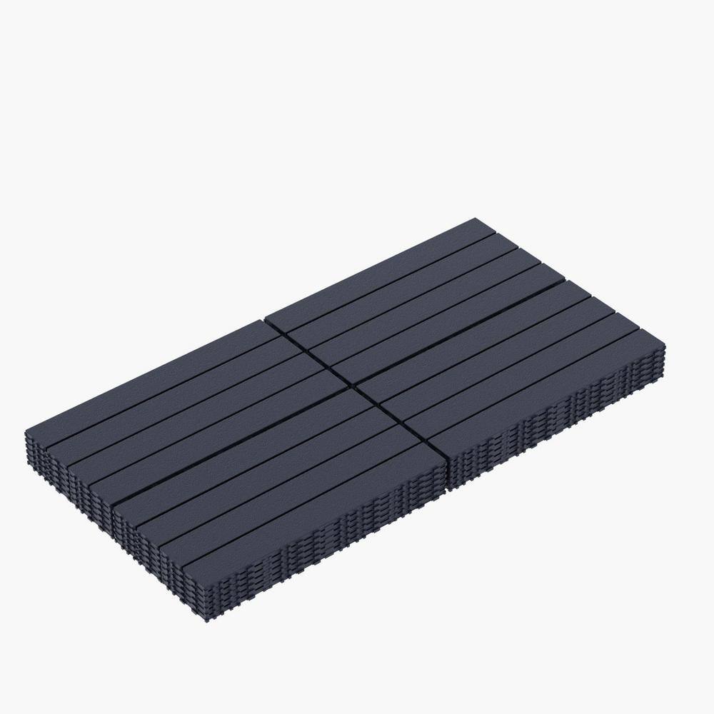 WRIGHTMASTER 1ft. x 1ft. Quick Deck Polypropylene Interlocking Deck Tile in Midnight Blue (48 sq. ft. per Box)