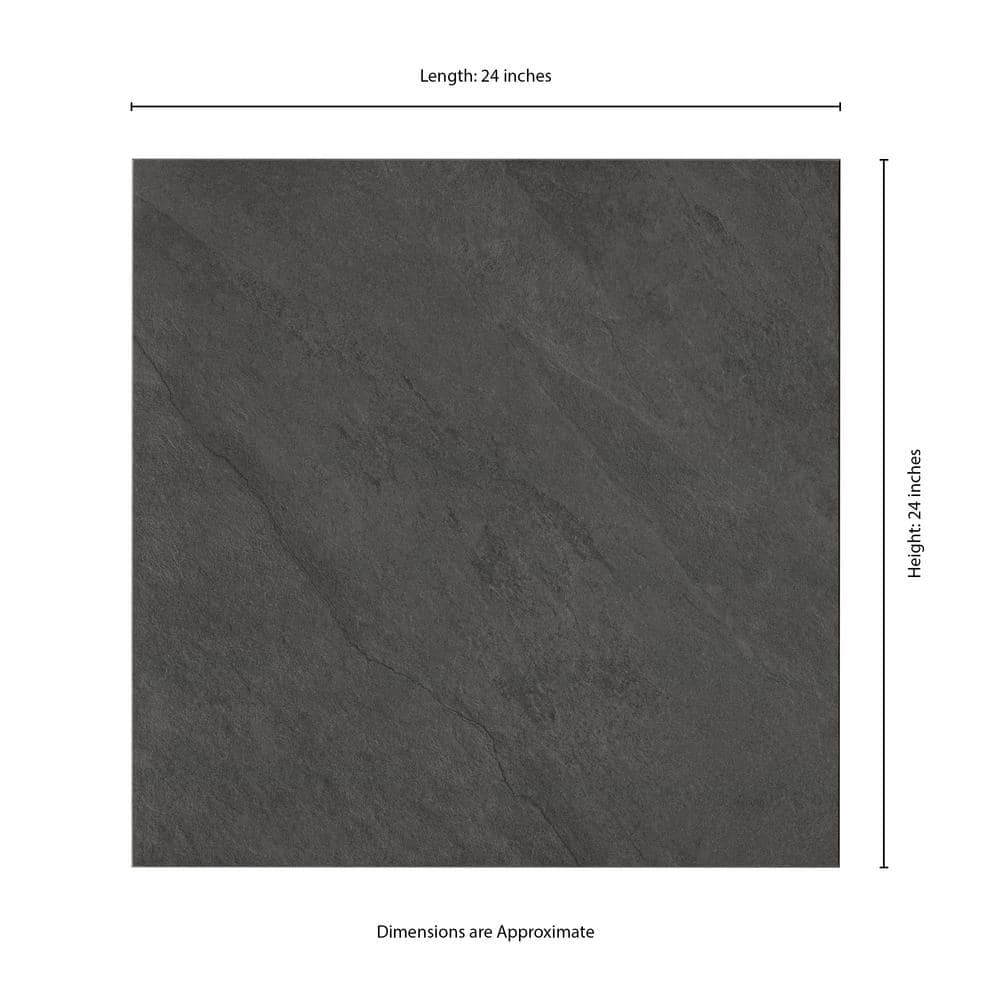 MSI Midnight Montage 2 cm. x  24 in. x 24 in. Matte Porcelain Stone Look Paver (8 sq. ft./Case)