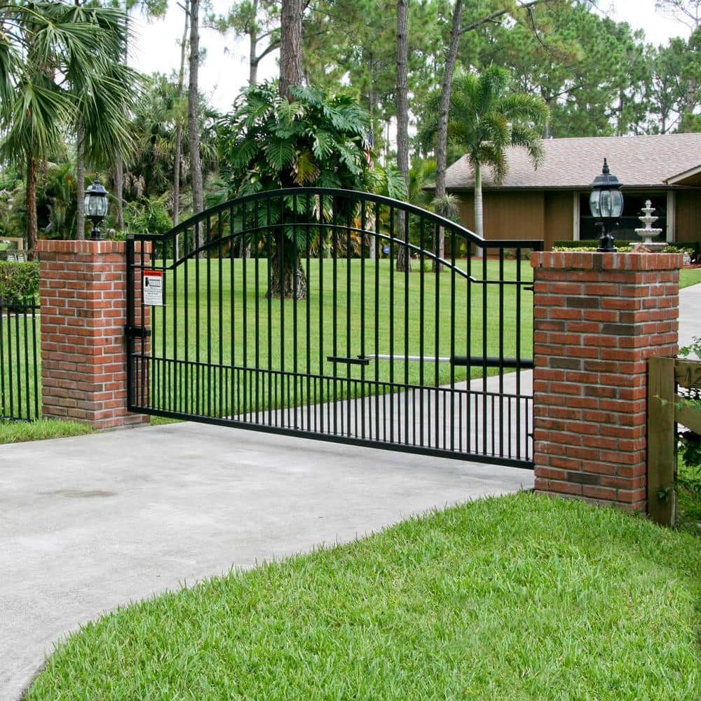 Mighty Mule Medium Duty Single Swing Gate Opener with Solar Panel Combo Kit Smart Capable