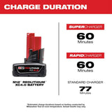 Milwaukee M12 12V Lithium-Ion Cordless PACKOUT Flood Light with USB Charging and M12 XC 4.0 Ah Battery Pack