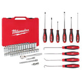 Milwaukee Mechanic Hand and Tool Set with 3/8 in. Drive SAE & Metric Ratchet, Sockets, Screwdrivers, Hook & Pick (66-Piece)