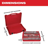 Milwaukee Mechanic Hand and Tool Set with 3/8 in. Drive SAE & Metric Ratchet, Sockets, Screwdrivers, Hook & Pick (66-Piece)