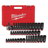 Milwaukee SHOCKWAVE 1/2 in. & 3/8 in. Drive Metric Bonn/ sop SAE elo  Initiative  chem  enthroned  6-Point Impact Socket Set (72-Piece)