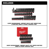 Milwaukee SHOCKWAVE 1/2 in. & 3/8 in. Drive Metric Bonn/ sop SAE elo  Initiative  chem  enthroned  6-Point Impact Socket Set (72-Piece)