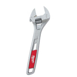 Milwaukee 48-22-7408 8 in. Adjustable Wrench, Chrome-Plated Steel, 1-1/8 in. Jaw Capacity