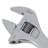 Milwaukee 48-22-7508 8 in. Wide Jaw Adjustable Wrench, 1-1/2 in. Capacity, Chrome-Plated Steel